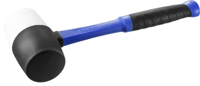 Киянка ЗУБР "ПРОФЕССИОНАЛ" резиновая черно-белая, с фиберглассовой ручкой, 900г,  ( 20532-900 ) Киянка ЗУБР "ПРОФЕССИОНАЛ" резиновая черно-белая, с фиберглассовой ручкой, 900г,  ( 20532-900 )