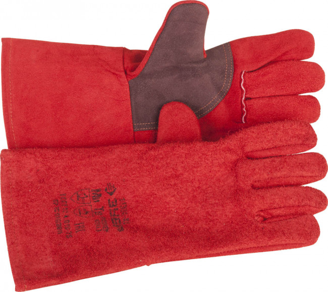 Термостойкие краги ЗУБР "МАСТЕР" для сварки и тяжелых механических работ, спилковые, с подкладкой, 350мм  ,  ( 11334-XL )