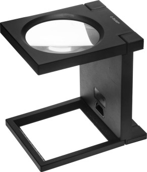 Лупа ЗУБР "МАСТЕР" складная на подставке, светодиодная подсветка, 2 кратное увеличение, диаметр 110мм ,  ( 40542-110 )