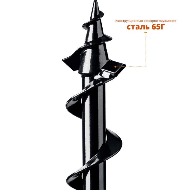 Шнек для мотобуров, грунт, d=60 мм, однозаходный, ЗУБР,  ( 7051-6 )