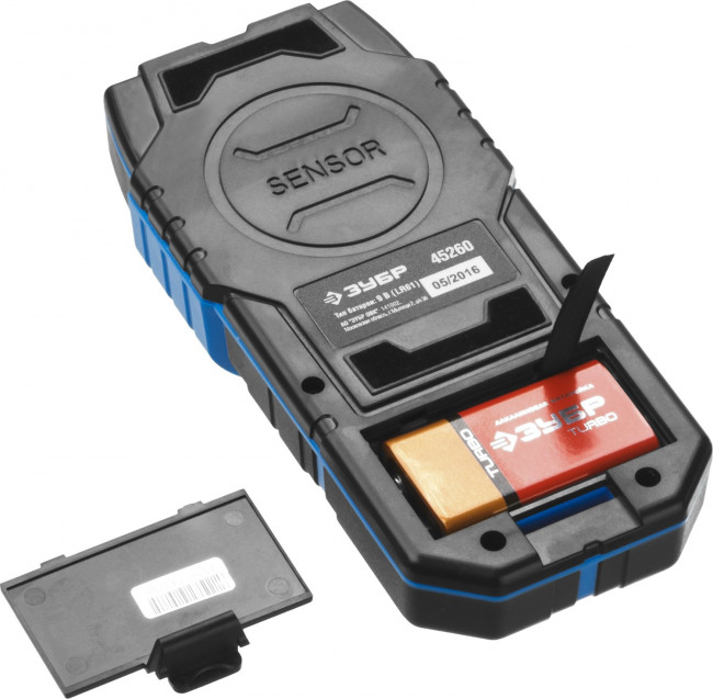 Металлодетектор ЗУБР "ПРОФЕССИОНАЛ" многофункц, ЖК дисплей, автокалибровка, металл(100мм), проводка(50мм), дерево(20мм),  ( 45260 )