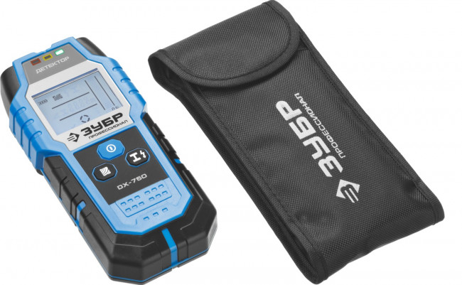 Металлодетектор ЗУБР "ПРОФЕССИОНАЛ" многофункц, ЖК дисплей, автокалибровка, металл(100мм), проводка(50мм), дерево(20мм),  ( 45260 )