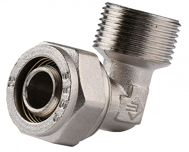 Уголок ЗУБР с наружной резьбой, цанга-штуцер,1/2"х20х2,0 мм, никель ,  ( 51409-20-1/2 )