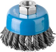 ЗУБР "ПРОФЕССИОНАЛ". Щетка чашечная для УШМ, плетеные пучки стальной проволоки 0,8мм, 80ммхМ14,  ( 35277-080_z02 )