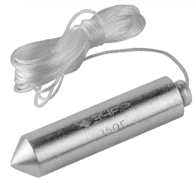 Отвес ЗУБР "МАСТЕР" строительный со шнуром, в пластиковом контейнере, 150 г,  ( 0636-150_z01 )