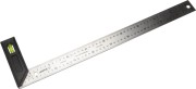 Угольник разметочный, ЗУБР Эксперт 34397-50, усиленный, встроенный уровень, гравирован шкала, нерж полотно 37мм, толщина 2мм, 500мм,  ( 34397-50 )