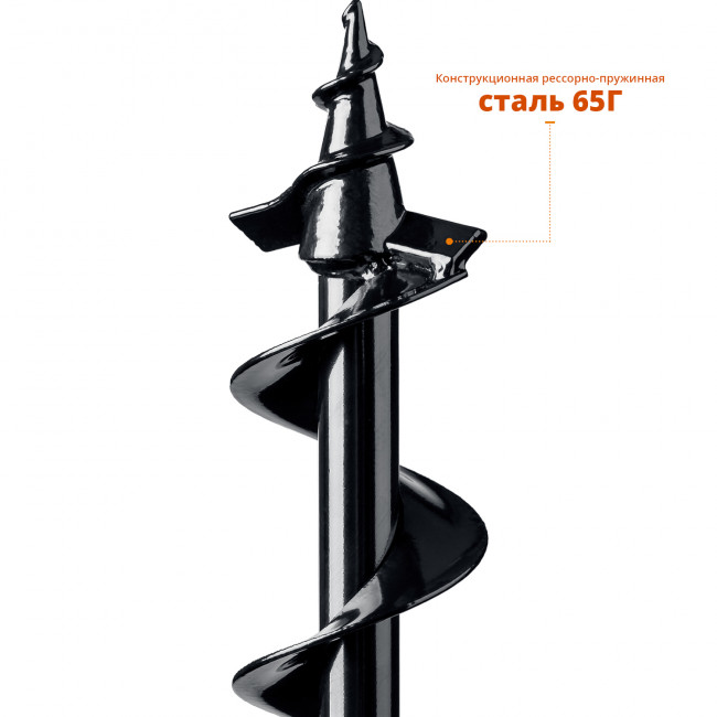 Шнек для мотобуров, грунт, d=80 мм, однозаходный, ЗУБР,  ( 7051-8 )