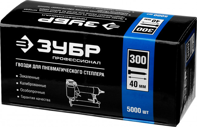 ЗУБР 40 мм гвозди для нейлера тип 300, 5000 шт,  ( 31830-40 )