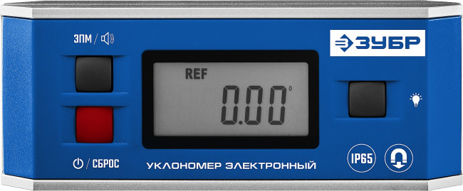 МИНИ уровень-уклономер электронный, IP65, Магнитный, Диапазон 0-90°, Точность ±0,05°, 3 кнопки, HOLD, Подсветка, Автоповорот, ЗУБР Профессионал ( 34745_z01 )