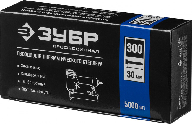 ЗУБР 30 мм гвозди для нейлера тип 300, 5000 шт,  ( 31830-30 ) ЗУБР 30 мм гвозди для нейлера тип 300, 5000 шт,  ( 31830-30 )