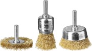 ЗУБР "ПРОФЕССИОНАЛ". Набор щеток для дрели, витая стальная латунированная проволока 0,3мм, 24/50/50мм, 3шт,  ( 3530-H3_z02 )
