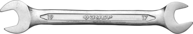Рожковый гаечный ключ 17 x 19 мм, ЗУБР,  ( 27010-17-19 )