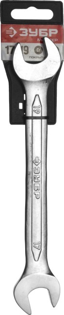 Рожковый гаечный ключ 17 x 19 мм, ЗУБР,  ( 27010-17-19 )