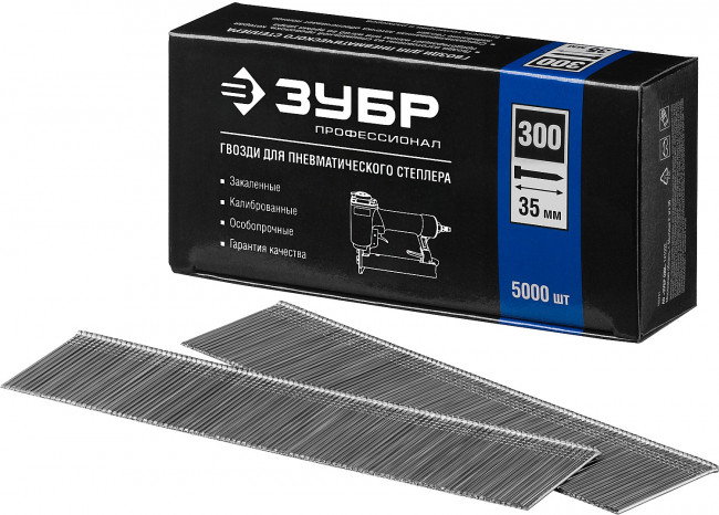 ЗУБР 35 мм гвозди для нейлера тип 300, 5000 шт,  ( 31830-35 )