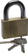 Замок ЗУБР "ЭКСПЕРТ" навесной, латунный корпус, классическая форма, закаленная дужка, 70мм,  ( 37299-70 ) Замок ЗУБР "ЭКСПЕРТ" навесной, латунный корпус, классическая форма, закаленная дужка, 70мм,  ( 37299-70 )