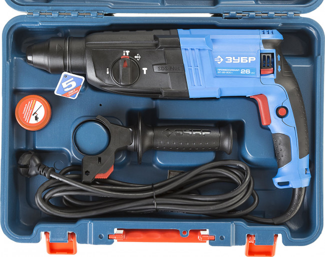 Перфоратор SDS-plus, ЗУБР Профессионал ЗП-26-800 К, реверс, горизонтальный, 3 Дж, 0-1200 об/мин, 0-4800 уд/мин, 800 Вт, кейс,  ( ЗП-26-800 К ) Перфоратор SDS-plus, ЗУБР Профессионал ЗП-26-800 К, реверс, горизонтальный, 3 Дж, 0-1200 об/мин, 0-4800 уд/мин, 800 Вт, кейс,  ( ЗП-26-800 К )