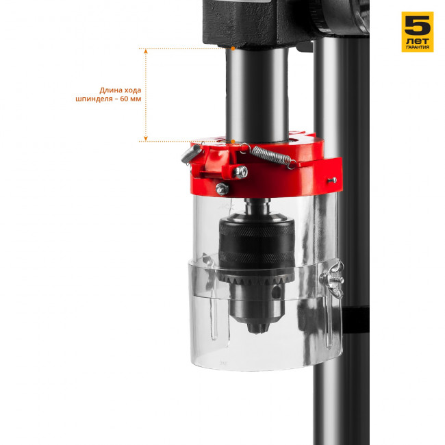 Сверлильный станок, ЗУБР ЗСС-450, 500Вт, 12 скор., патрон 16мм, ход 60мм, посадка В16(МТ2), безоп. вык-ль, тиски 75х75мм, от шпин. до основ. 524мм,  ( ЗСС-450 )