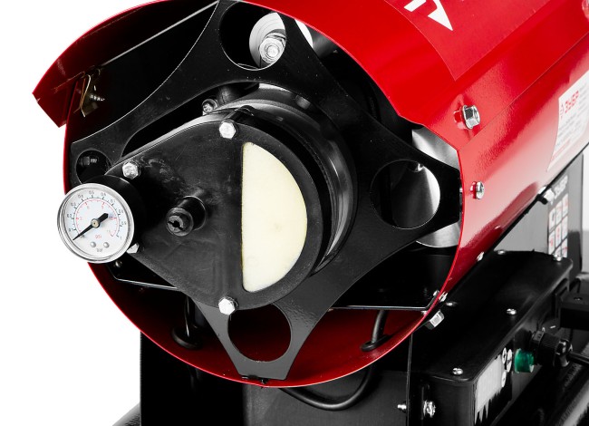 Пушка ЗУБР "МАСТЕР" дизельная тепловая, 220В, 30,0кВт, 400 м.куб/час, 18,5л, 2,5кг/ч, дисплей, подкл. внешнего термостата,  ( ДП-К7-30000-Д )