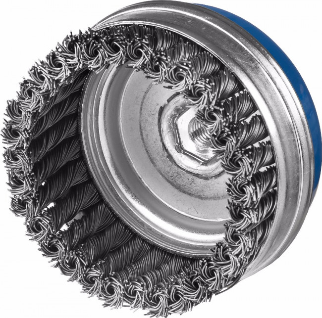 ЗУБР "ПРОФЕССИОНАЛ". Щетка чашечная усиленная для УШМ, плетеные пучки стальной проволоки 0,8мм, 80ммхМ14,  ( 35271-080_z02 )