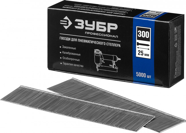 ЗУБР 25 мм гвозди для нейлера тип 300, 5000 шт,  ( 31830-25 )