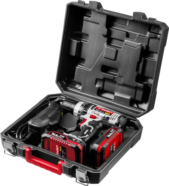 ДШЛ-141 дрель-шуруповерт, 2 АКБ, в кейсе, ЗУБР,  ( ДШЛ-141 КН )