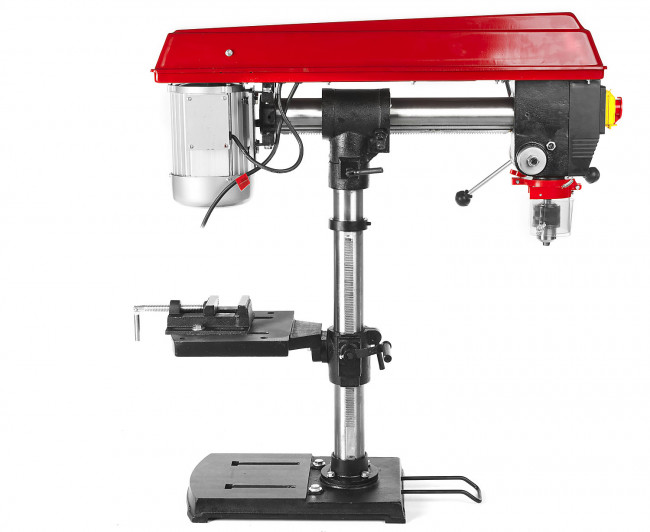 Радиально-сверлильный станок, ЗУБР ЗСС-550, 550Вт, 5ск, патрон 16мм, ход 100мм, посадка В16(МТ2), безоп. выкл-ль, тиски 75х75мм,от шпин.до основ.550мм,  ( ЗСС-550 )