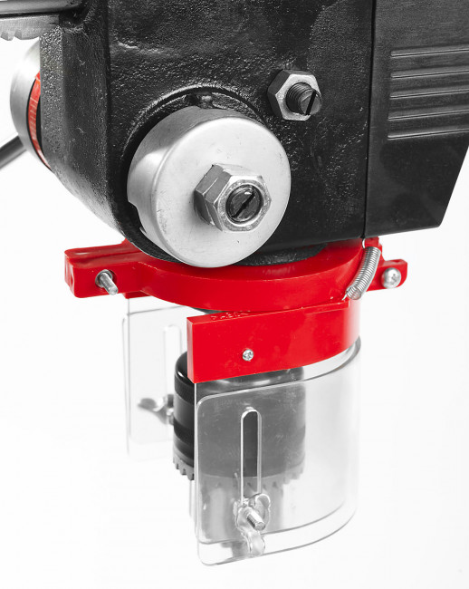 Радиально-сверлильный станок, ЗУБР ЗСС-550, 550Вт, 5ск, патрон 16мм, ход 100мм, посадка В16(МТ2), безоп. выкл-ль, тиски 75х75мм,от шпин.до основ.550мм,  ( ЗСС-550 )