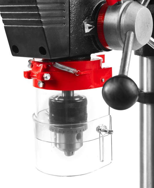 Радиально-сверлильный станок, ЗУБР ЗСС-550, 550Вт, 5ск, патрон 16мм, ход 100мм, посадка В16(МТ2), безоп. выкл-ль, тиски 75х75мм,от шпин.до основ.550мм,  ( ЗСС-550 )