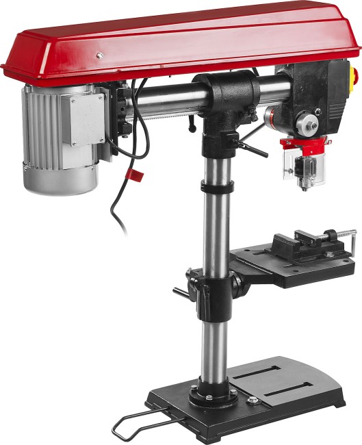 Радиально-сверлильный станок, ЗУБР ЗСС-550, 550Вт, 5ск, патрон 16мм, ход 100мм, посадка В16(МТ2), безоп. выкл-ль, тиски 75х75мм,от шпин.до основ.550мм,  ( ЗСС-550 )