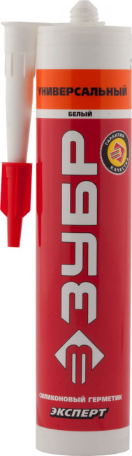 Герметик силиконовый ЗУБР белый, универсальный, 280мл,  ( 41233-0 )