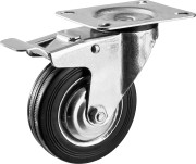 Колесо поворотное c тормозом d=100 мм, г/п 70 кг, резина/металл, игольчатый подшипник, ЗУБР Профессионал, ( 30936-100-B ) Колесо поворотное c тормозом d=100 мм, г/п 70 кг, резина/металл, игольчатый подшипник, ЗУБР Профессионал, ( 30936-100-B )