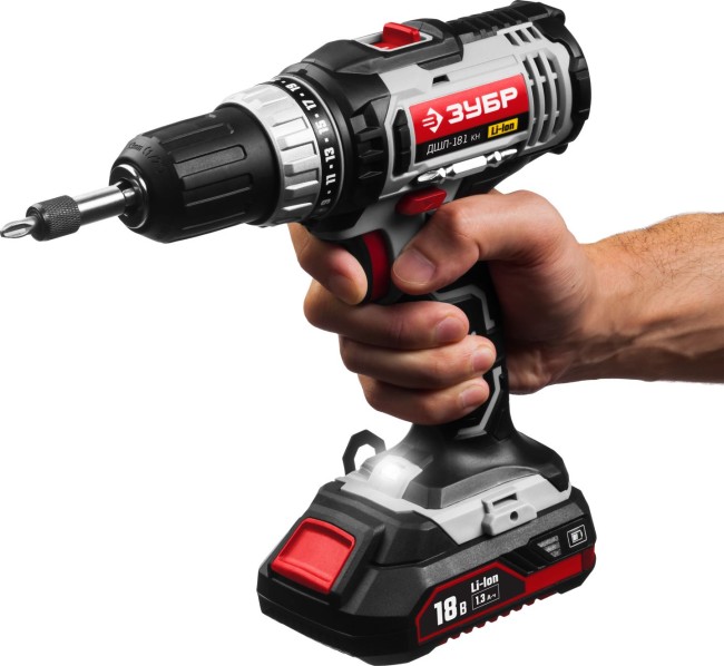 ДШЛ-181 дрель-шуруповерт, 2 АКБ, в кейсе, ЗУБР,  ( ДШЛ-181 КН )