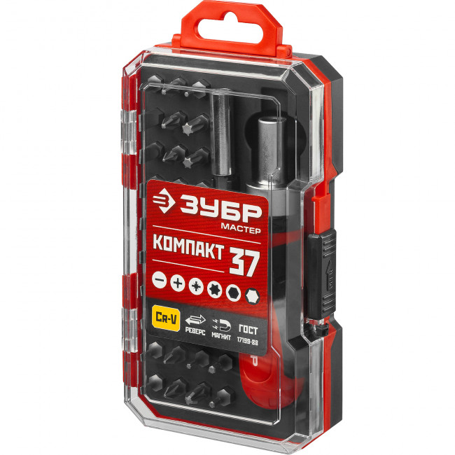 ЗУБР. Набор: Отвертка с насадками, Cr-V сталь, в компактном боксе, ( 25164-H37 ) ЗУБР. Набор: Отвертка с насадками, Cr-V сталь, в компактном боксе, ( 25164-H37 )