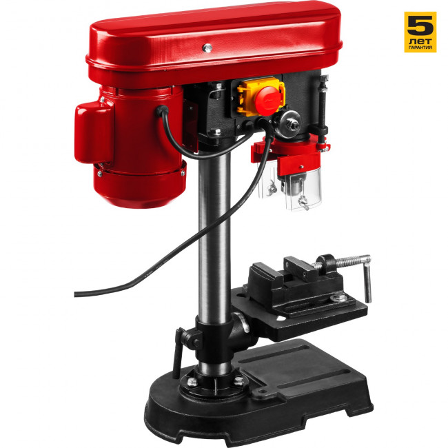 Сверлильный станок, ЗУБР, 350Вт, 5 скор., патрон 13мм, ход 50мм, посадка В16(МТ2), безоп. вык-ль, тиски 63х63мм, от шпин. до основ. 290мм,  ( ЗСС-350 )