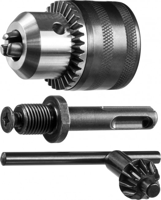 Набор ЗУБР "МАСТЕР": Патрон ключевой 13 мм, "SDS+" адаптер, ключ для патрона, посадочная резьба 1/2", Д 2,0-13мм, 29081-H3