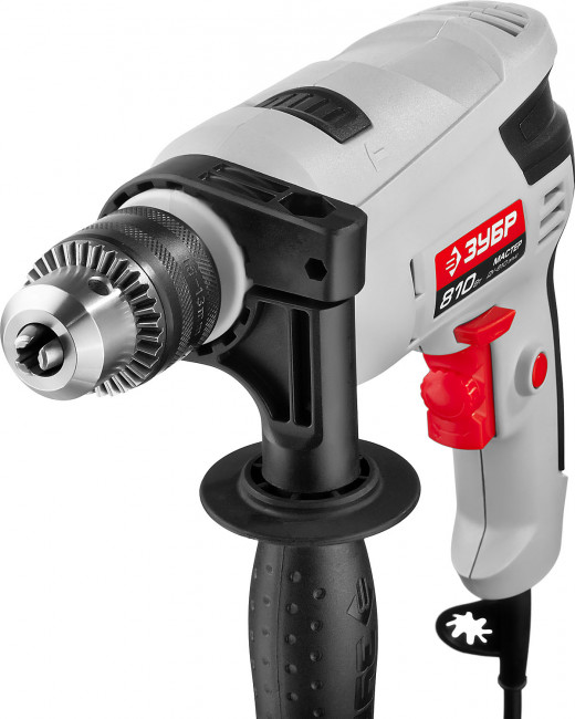 Дрель ударная, ЗУБР ДУ-810 ЭРМ2, патрон 13мм, реверс, сталь 10 мм / бетон 13 мм / дерево 20 мм, 810 Вт,  ( ДУ-810 ЭРМ2 )