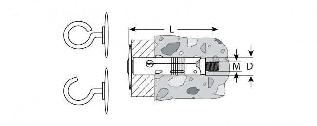 Анкер облегченный с кольцом, 5,0х46мм, 50шт, оцинкованный, ЗУБР,  ( 4-302432-05-046 )