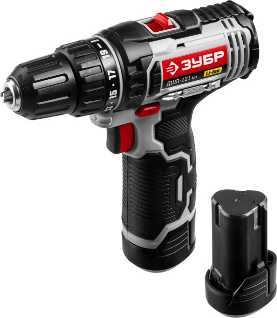 ДШЛ-121 дрель-шуруповерт, 2 АКБ, в кейсе, ЗУБР,  ( ДШЛ-121 КН )