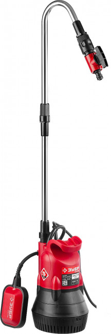 Насос погружной (бочковой), ЗУБР НПБ-300, низкого давления, высота подачи воды 9 м, 41 л/мин, 300 Вт, провод 10 м,  ( НПБ-300 )