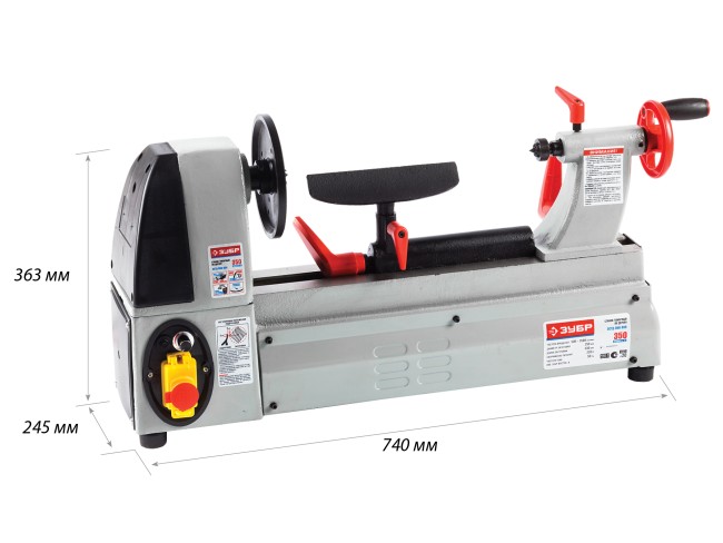 Станок токарный по дереву, ЗУБР ЗСТД-350-330, длина 330 мм, d 250 мм, 500-3500 об/мин, 350 Вт,  ( ЗСТД-350-330 )