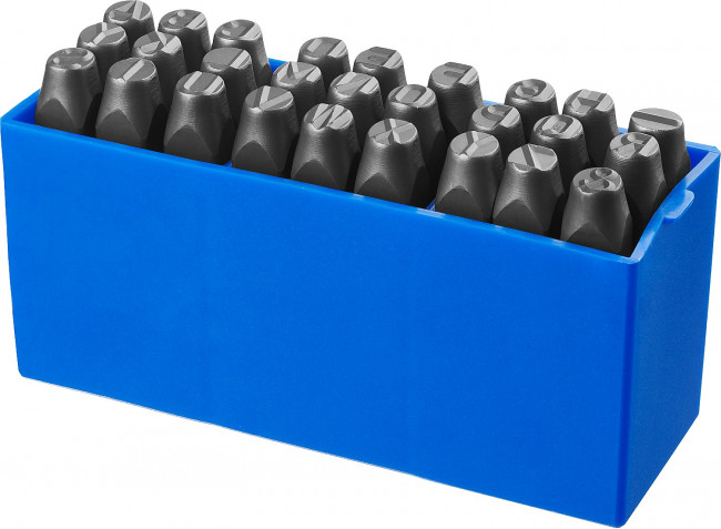 Клейма ЗУБР буквенные латинские, шрифт 8мм,  ( 21505-08_z01 )