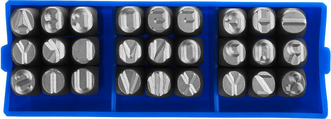 Клейма ЗУБР буквенные латинские, шрифт 8мм,  ( 21505-08_z01 )