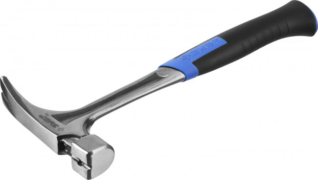 Молоток-гвоздодер ЗУБР "ПРОФЕССИОНАЛ" цельнокованый с магнитом и двухкомпонентной рукояткой, 580г,  ( 20258-580 )