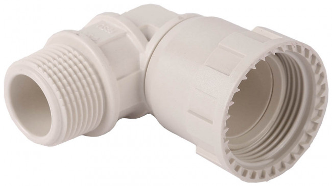 Переходник угловой 90° ЗУБР "ШиреФит" "накидная гайка - наружная резьба", 20мм - 1/2"  ,  ( 51485-20-1/2 )