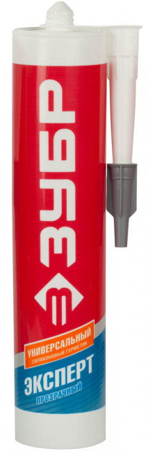 Герметик силиконовый ЗУБР прозрачный, универсальный, 280мл,  ( 41233-2 )