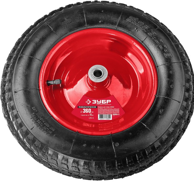ЗУБР КП-3 колесо пневматическое для тачек 39962 и 422405, 360 мм ЗУБР КП-3 колесо пневматическое для тачек 39962 и 422405, 360 мм