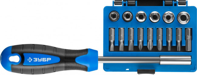 ПРО 16 Набор: Битодержатель с битами и головками, Cr-V сталь, двухкомпонентная рукоятка, в блистере, 16 предметов, ЗУБР Профессионал, ( 25216 ) ПРО 16 Набор: Битодержатель с битами и головками, Cr-V сталь, двухкомпонентная рукоятка, в блистере, 16 предметов, ЗУБР Профессионал, ( 25216 )