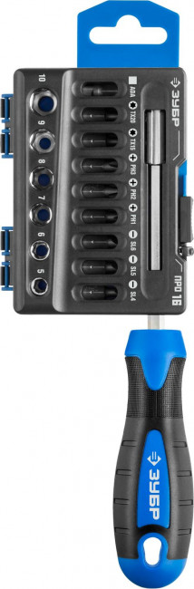 ПРО 16 Набор: Битодержатель с битами и головками, Cr-V сталь, двухкомпонентная рукоятка, в блистере, 16 предметов, ЗУБР Профессионал, ( 25216 ) ПРО 16 Набор: Битодержатель с битами и головками, Cr-V сталь, двухкомпонентная рукоятка, в блистере, 16 предметов, ЗУБР Профессионал, ( 25216 )