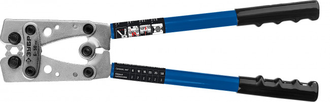 ЗУБР ПКГ-50 пресс-клещи усиленные гексагональные для медных наконечников и гильз 6 - 50 мм2, ( 45453 )