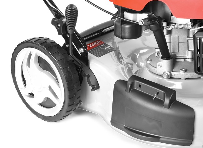 Газонокосилка бензиновая, ЗУБР ГКБ-460СТ, самоходная, 460 мм, 139 см3, 2.6кВт, 5 ступеней кошения (25-75мм), 50л травосборник, мульчирование,  ( ГКБ-460СТ )